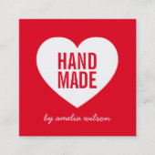 Moderne bewerkbare achtergrondkleur Handgemaakt Ha Vierkante Visitekaartje (Voorkant)