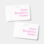 Moderne bewerkbare bedrijfsnaam of voor- & achtern badge (Voor- en achterkant)