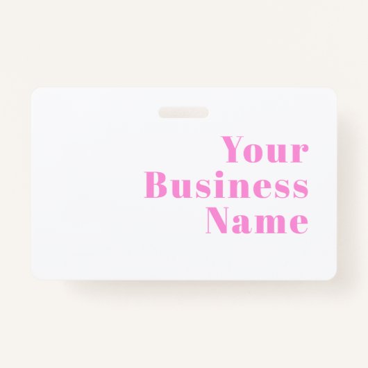 Moderne bewerkbare bedrijfsnaam of voor- & achtern badge (Voorkant)