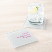 Moderne bewerkbare bedrijfsnaam of voor- & achtern glazen onderzetter (Schuin)