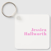 Moderne bewerkbare bedrijfsnaam of voor- & achtern sleutelhanger (Voorkant)