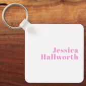 Moderne bewerkbare bedrijfsnaam of voor- & achtern sleutelhanger (Voorkant)