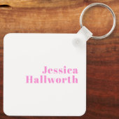 Moderne bewerkbare bedrijfsnaam of voor- & achtern sleutelhanger (Achterkant)