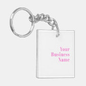 Moderne bewerkbare bedrijfsnaam of voor- & achtern sleutelhanger (Voorkant Links)