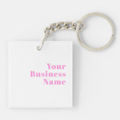 Moderne bewerkbare bedrijfsnaam of voor- & achtern sleutelhanger (Achterkant)