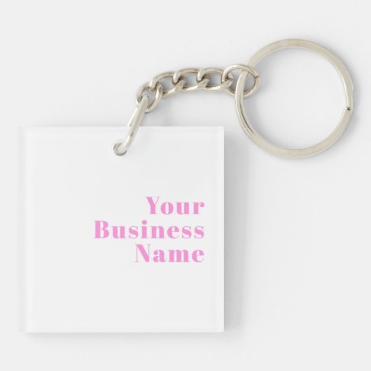 Moderne bewerkbare bedrijfsnaam of voor- & achtern sleutelhanger (Achterkant)