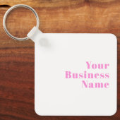 Moderne bewerkbare bedrijfsnaam of voor- & achtern sleutelhanger (Voorkant)