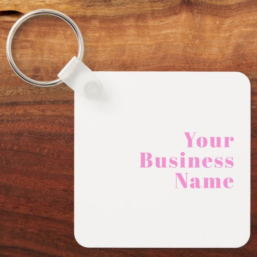 Moderne bewerkbare bedrijfsnaam of voor- & achtern sleutelhanger (Voorkant)