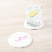 Moderne bewerkbare bedrijfsnaam of voor- & achtern zandsteen onderzetter (Zijkant)