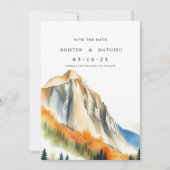 Moderne bewerkbare berg save the date (Voorkant)