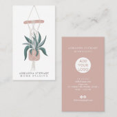 Moderne bewerkbare boho house plant interior decor visitekaartje (Voorkant / Achterkant)