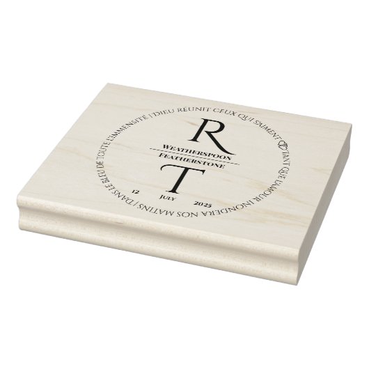 Moderne bewerkbare bruiloft Monogram Rubber Stamp Rubberstempel (Stempel)