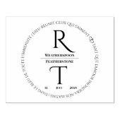 Moderne bewerkbare bruiloft Monogram Rubber Stamp Rubberstempel (Afrduk)
