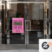 MODERNE BEWERKBARE CUTTE ROZE AFBEELDING TEKST SJO RAAMSTICKER (Kantoordeur)