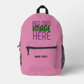 MODERNE BEWERKBARE CUTY ROZE AFBEELDING TEKST SJOO BEDRUKTE RUGZAK (Voorkant)