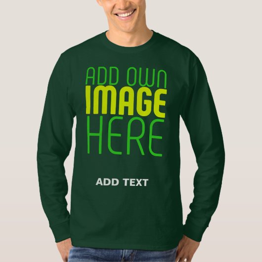 MODERNE BEWERKBARE DEEP FOREST AFBEELDING TEKST SJ T-SHIRT (Voorkant)