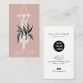 Moderne, bewerkbare, donkere plant binnenste decor visitekaartje (Voorkant / Achterkant)