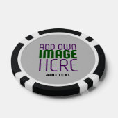MODERNE BEWERKBARE EENVOUDIGE ASH AFBEELDING TEKST POKER CHIPS (Enkel)