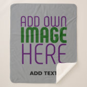 MODERNE BEWERKBARE EENVOUDIGE ASH AFBEELDING TEKST SHERPA DEKEN (Voorkant)