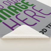 MODERNE BEWERKBARE EENVOUDIGE ASH AFBEELDING TEKST SHERPA DEKEN (3/4)