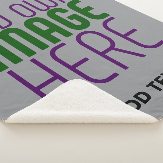 MODERNE BEWERKBARE EENVOUDIGE ASH AFBEELDING TEKST SHERPA DEKEN (3/4)