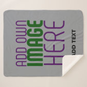 MODERNE BEWERKBARE EENVOUDIGE ASH AFBEELDING TEKST SHERPA DEKEN (Voorkant (horizontaal))