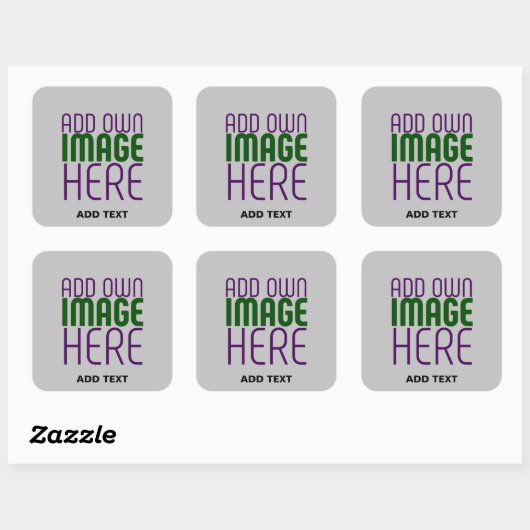 MODERNE BEWERKBARE EENVOUDIGE ASH AFBEELDING TEKST VIERKANTE STICKER (Vel)