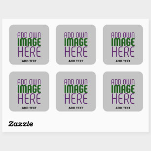MODERNE BEWERKBARE EENVOUDIGE ASH AFBEELDING TEKST VIERKANTE STICKER