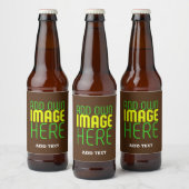 MODERNE BEWERKBARE EENVOUDIGE BRUINE AFBEELDINGSTE BIER ETIKET (Flessen)