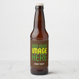 MODERNE BEWERKBARE EENVOUDIGE BRUINE AFBEELDINGSTE BIER ETIKET