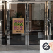 MODERNE BEWERKBARE EENVOUDIGE BRUINE AFBEELDINGSTE RAAMSTICKER (Kantoordeur)