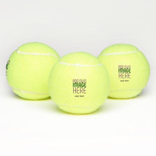 MODERNE BEWERKBARE EENVOUDIGE GEEL AFBEELDING TEKS TENNISBALLEN (Multi)