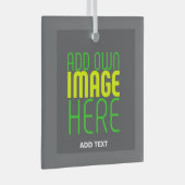 MODERNE BEWERKBARE EENVOUDIGE GRIJZE AFBEELDING TE GLAS ORNAMENT (Voorkant Rechts)