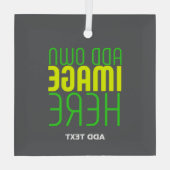 MODERNE BEWERKBARE EENVOUDIGE GRIJZE AFBEELDING TE GLAS ORNAMENT (Achterkant)