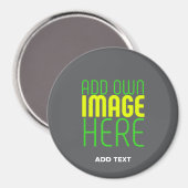 MODERNE BEWERKBARE EENVOUDIGE GRIJZE AFBEELDINGSTE MAGNEET (Voorkant / Achterkant)