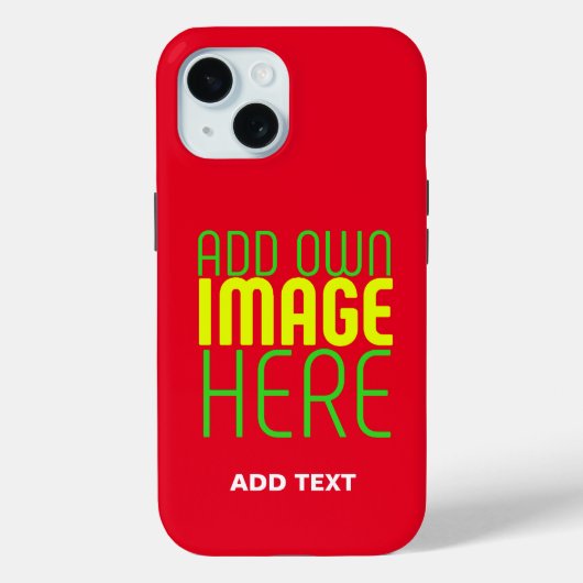 MODERNE BEWERKBARE EENVOUDIGE RODE AFBEELDING TEKS Case-Mate iPhone CASE (Achterkant)