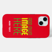MODERNE BEWERKBARE EENVOUDIGE RODE AFBEELDING TEKS Case-Mate iPhone CASE (Achterkant (horizontaal))