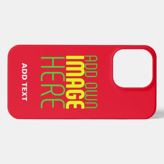 MODERNE BEWERKBARE EENVOUDIGE RODE AFBEELDING TEKS iPhone HOESJE (Achterkant horizontaal)