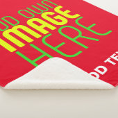 MODERNE BEWERKBARE EENVOUDIGE RODE AFBEELDING TEKS SHERPA DEKEN (3/4)