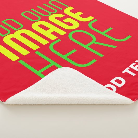 MODERNE BEWERKBARE EENVOUDIGE RODE AFBEELDING TEKS SHERPA DEKEN (3/4)