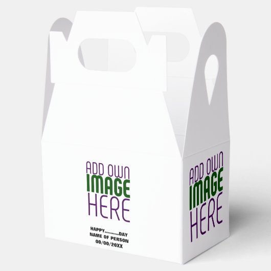 MODERNE BEWERKBARE EENVOUDIGE WITTE AFBEELDING TEK BEDANKDOOSJES (Geopend)