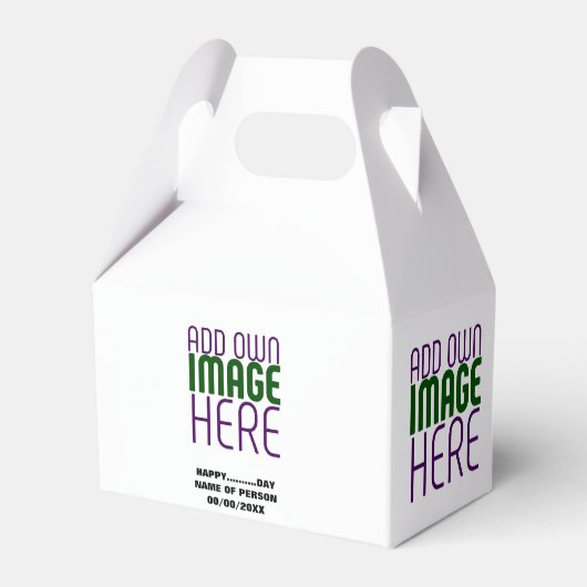 MODERNE BEWERKBARE EENVOUDIGE WITTE AFBEELDING TEK BEDANKDOOSJES (Voorkant Zijde)