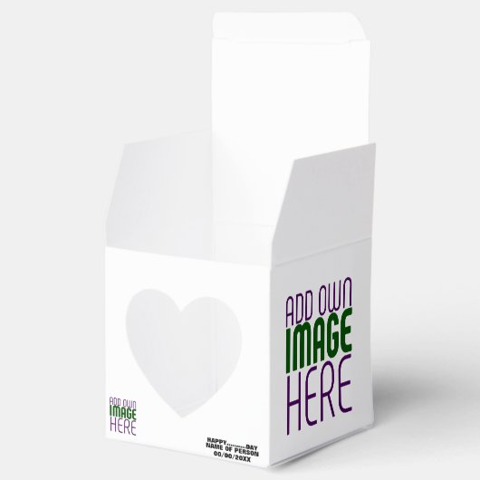 MODERNE BEWERKBARE EENVOUDIGE WITTE AFBEELDING TEK BEDANKDOOSJES (Geopend)