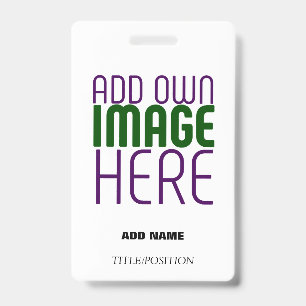 MODERNE BEWERKBARE EENVOUDIGE WITTE AFBEELDINGSTEK BADGE