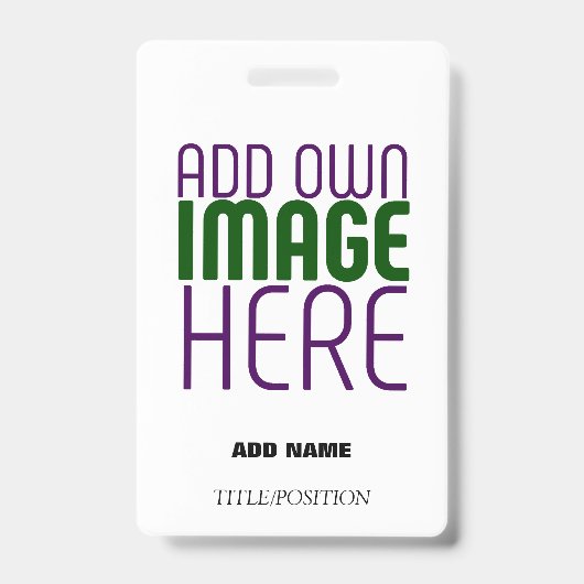 MODERNE BEWERKBARE EENVOUDIGE WITTE AFBEELDINGSTEK BADGE (Voorzijde)