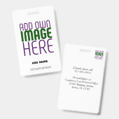 MODERNE BEWERKBARE EENVOUDIGE WITTE AFBEELDINGSTEK BADGE (Voor- en achterkant)