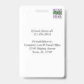 MODERNE BEWERKBARE EENVOUDIGE WITTE AFBEELDINGSTEK BADGE (Achterkant)