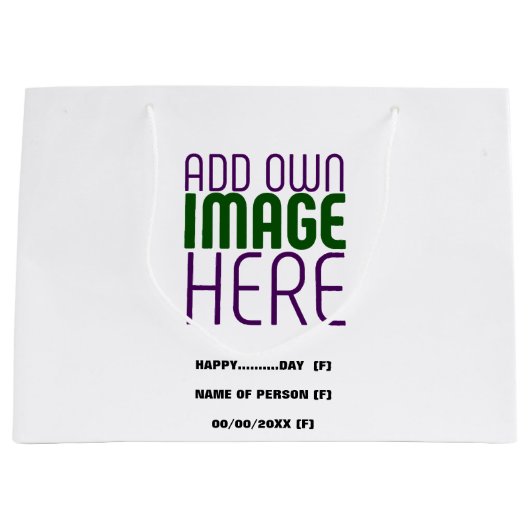 MODERNE BEWERKBARE EENVOUDIGE WITTE AFBEELDINGSTEK GROOT CADEAUZAKJE (Voorkant)
