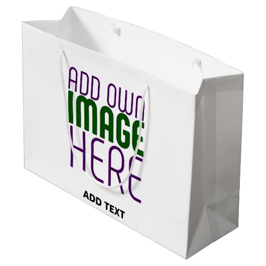 MODERNE BEWERKBARE EENVOUDIGE WITTE AFBEELDINGSTEK GROOT CADEAUZAKJE (Achterkant Gekanteld)
