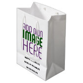 MODERNE BEWERKBARE EENVOUDIGE WITTE AFBEELDINGSTEK MEDIUM CADEAUZAKJE (Voorkant Gekanteld)